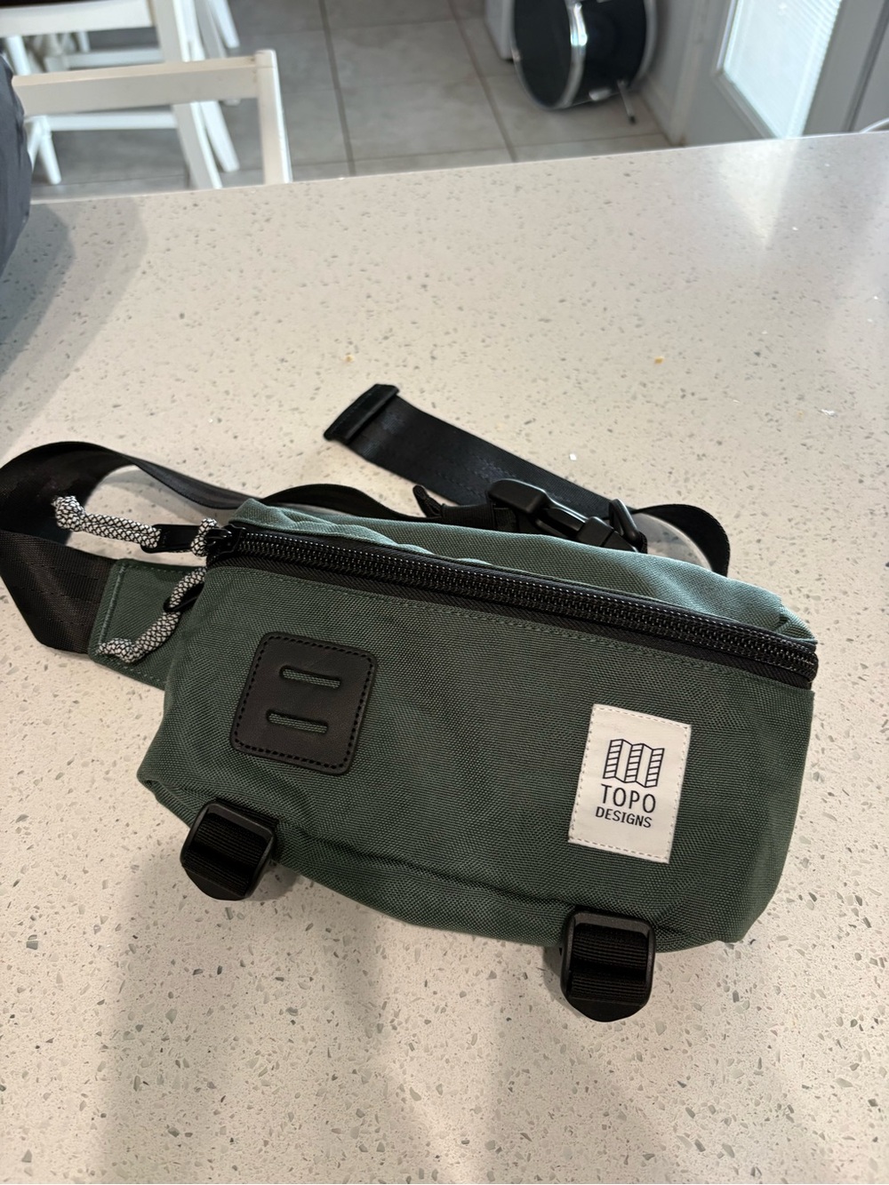Topo Designs Olive Green Men’s Belt Bag with Black Strap